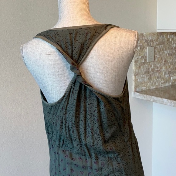 Ella Moss Maxi Dress Forest Green Floral pattern, Cross back - Picture 5 of 8